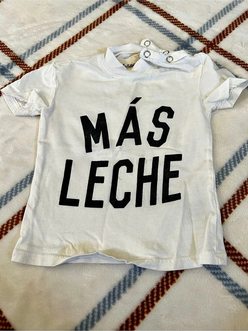 Jean & June Más Leche Organic Baby Tee White Baby 3/6